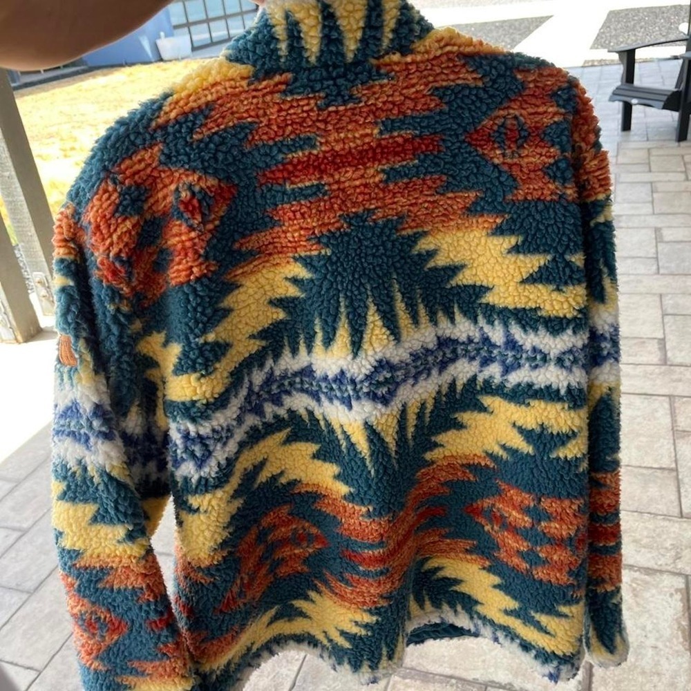 Ariat x Pendleton Sherpa Jacket Geometric Pattern Western - Picture 9 of 9